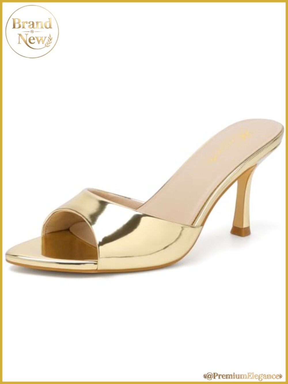 Women's Kitten Heel Mule Sandals Open Toe Slip On Dressy Backless Stiletto